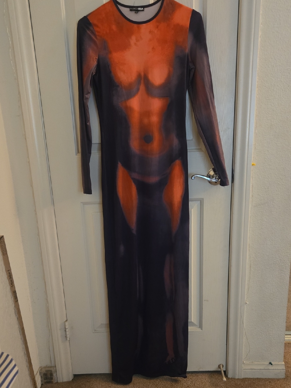 Fashion Nova Orange Dress with Black Trim